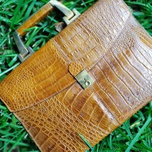 '70s vintage Italian leather briefcase made in Italy